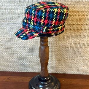 Neon Green, Teal & Red Soft Spun Acrylic Cadet Cap by D & Y